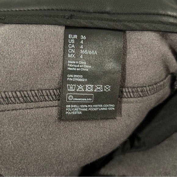 H&M Faux Leather Pants | Size 4 - Picture 7 of 7